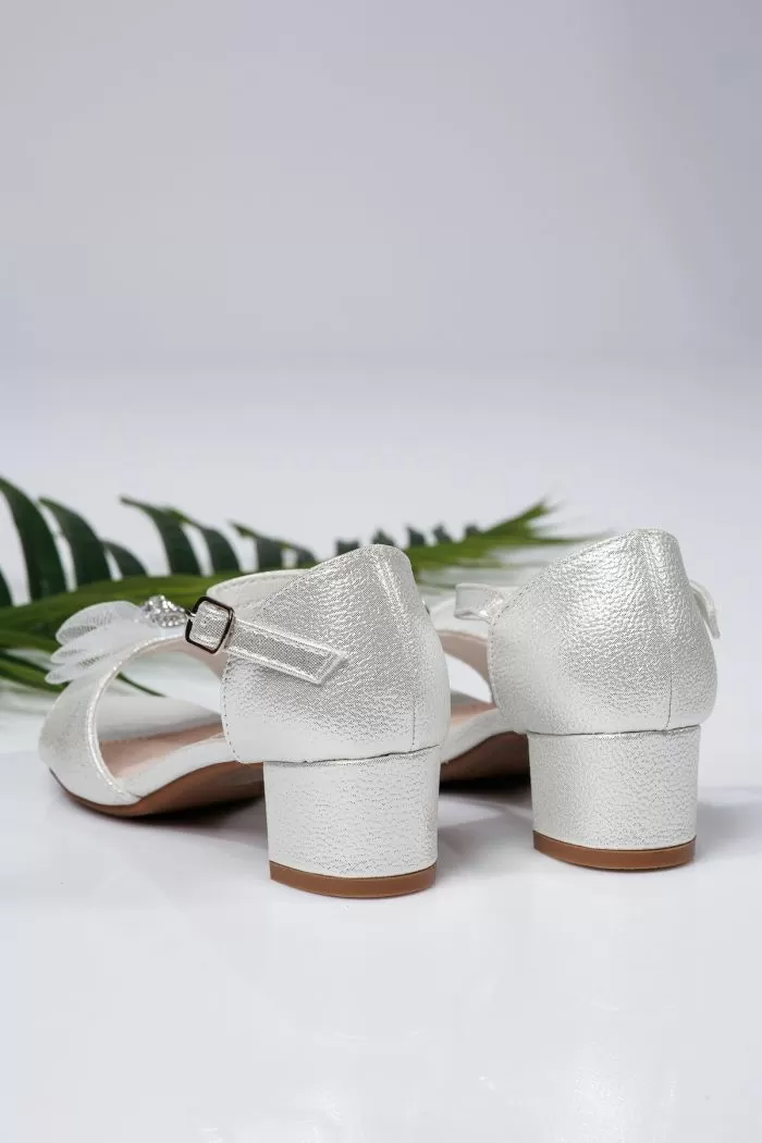 Sandale fete albe din piele ecologica Raluca #21958