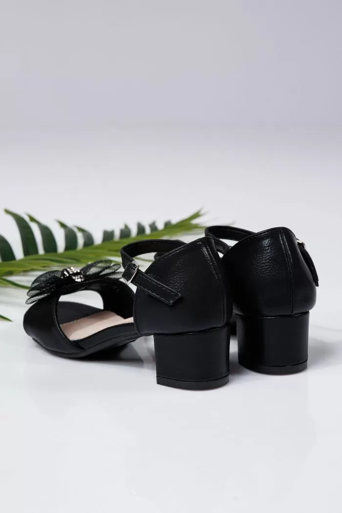 Sandale fete negre din piele ecologica Raluca #21959