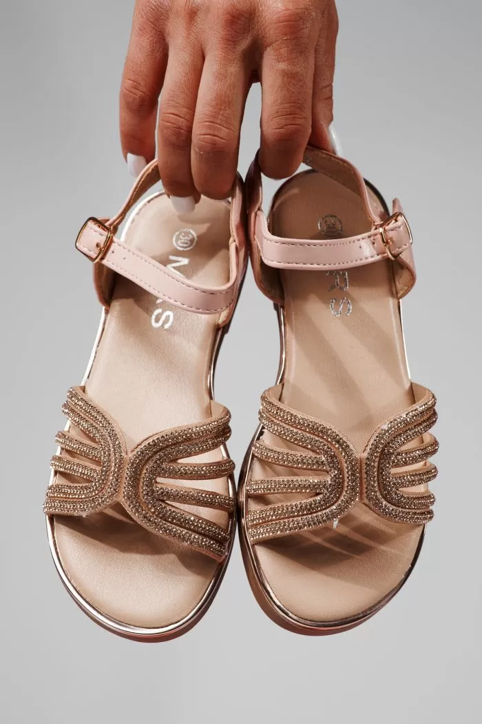 Sandale fete roz din piele ecologica Lola #21976