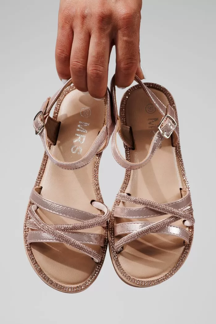 Sandale fete roz din piele ecologica Elena2 #22027