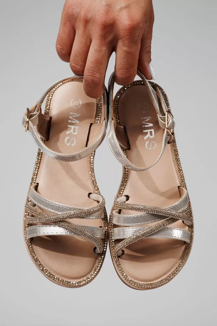 Sandale fete bej din piele ecologica Elena2 #22029