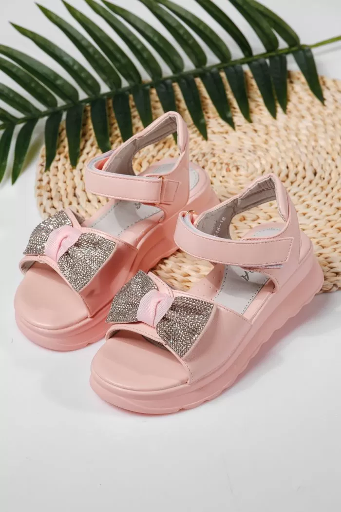 Sandale fete roz din piele ecologica Alice #22153