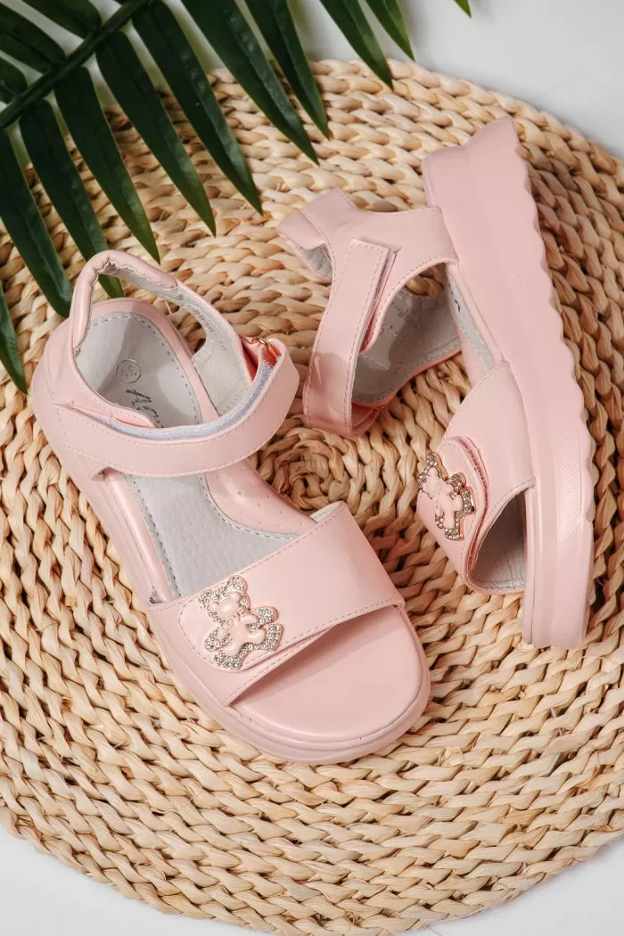 Sandale fete roz din piele ecologica Alisa #22158