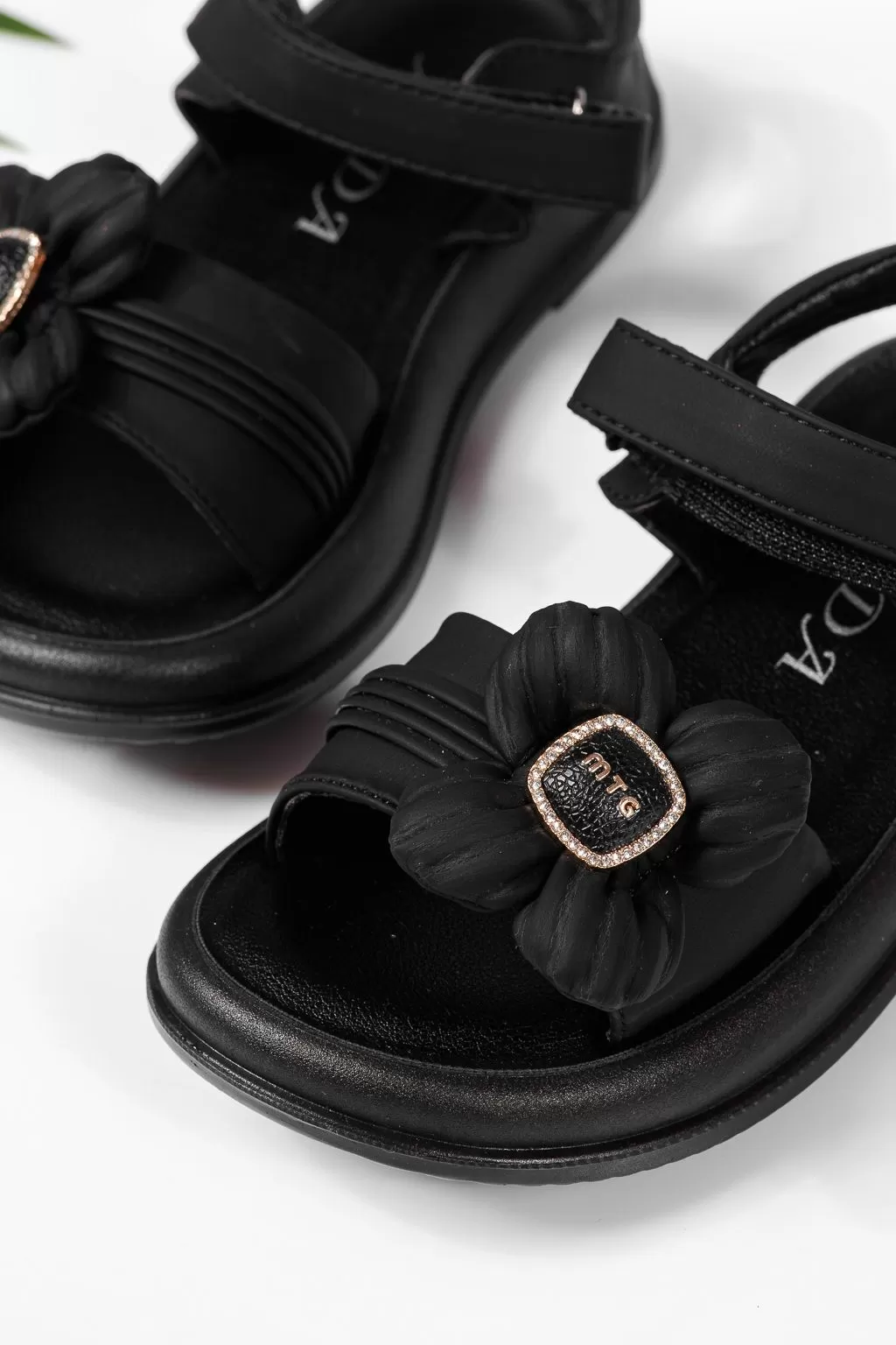 Sandale fete negre din piele ecologica Marie #22171