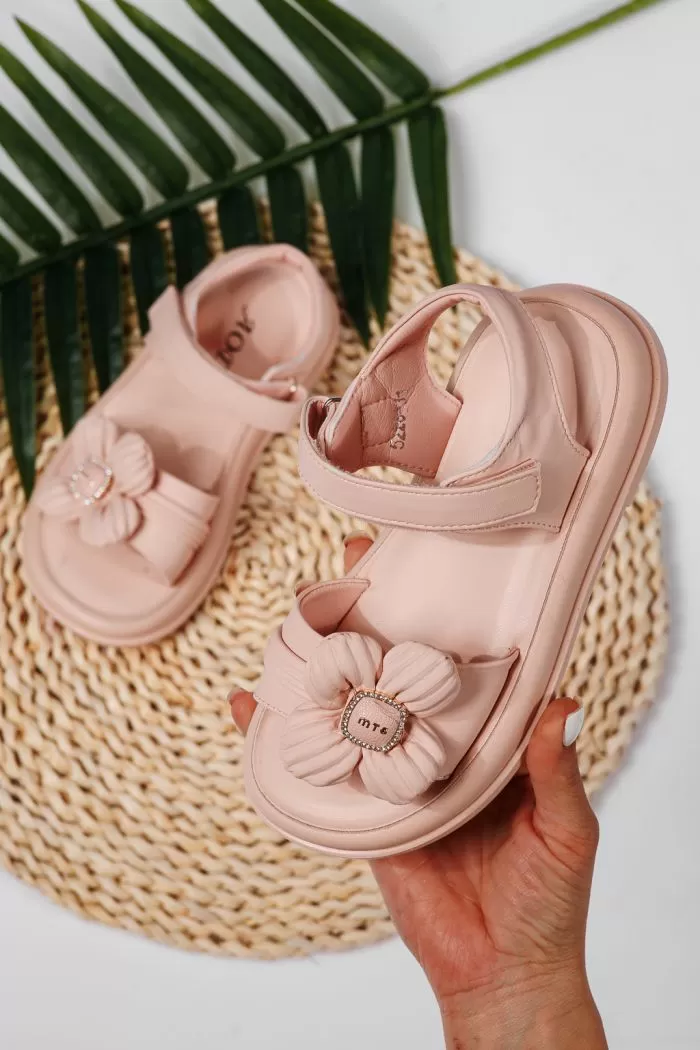 Sandale fete roz din piele ecologica Marie #22173