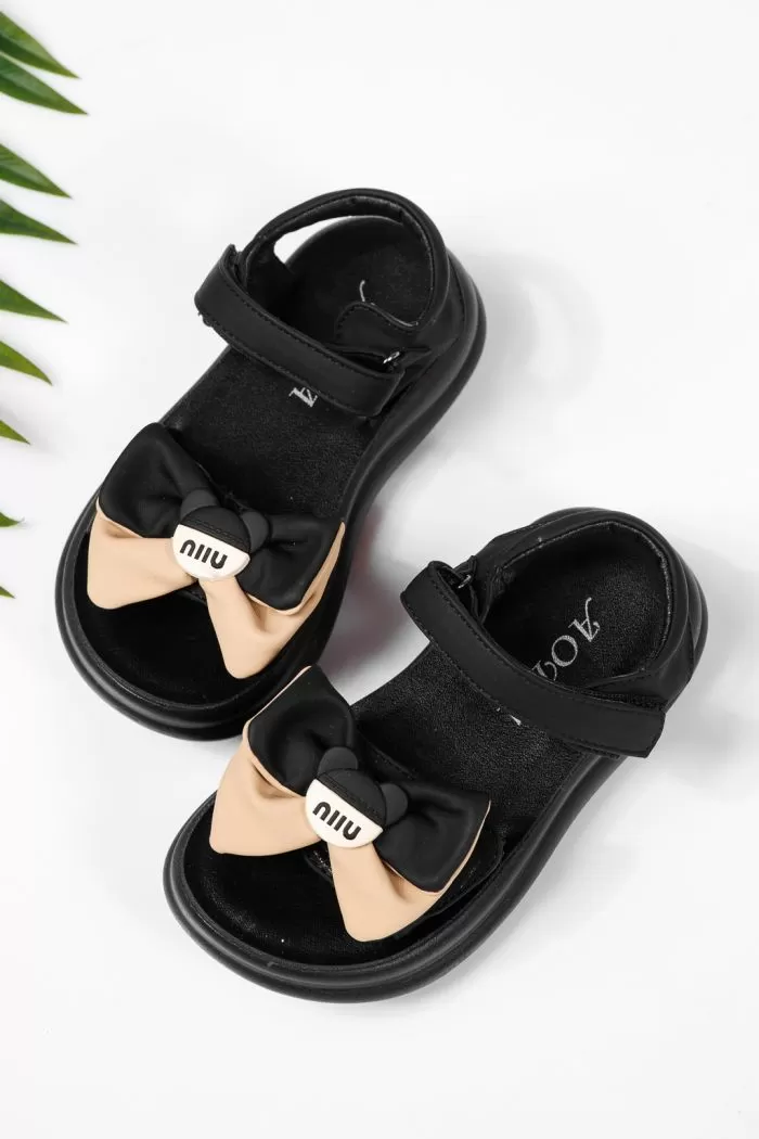 Sandale fete negre din piele ecologica Alina2 #22182
