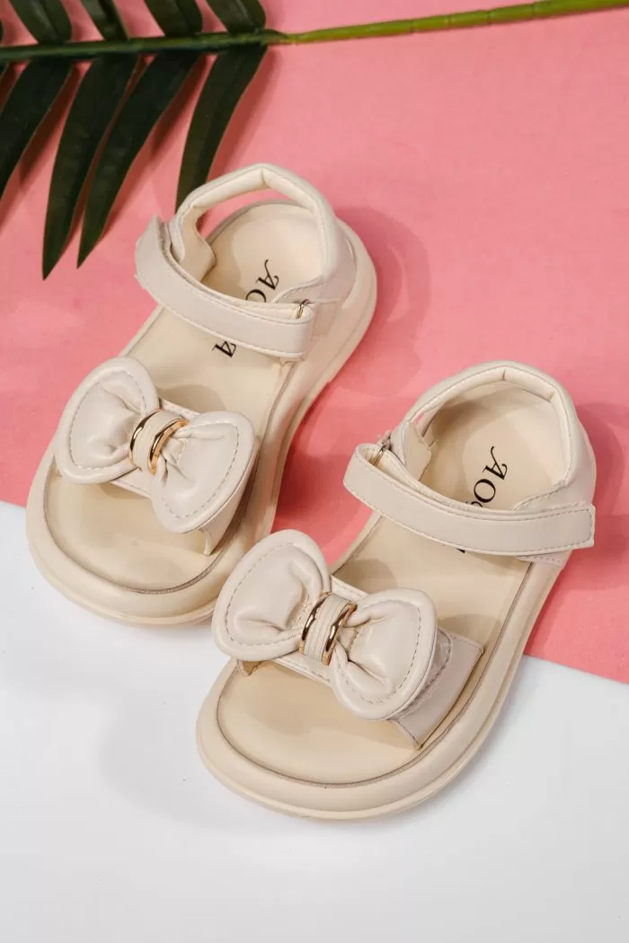Sandale fete bej din piele ecologica Alis2 #22201