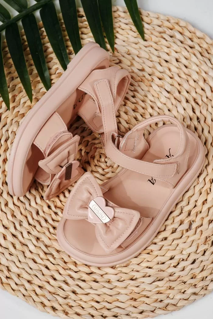 Sandale fete roz din piele ecologica Anemona2 #22211