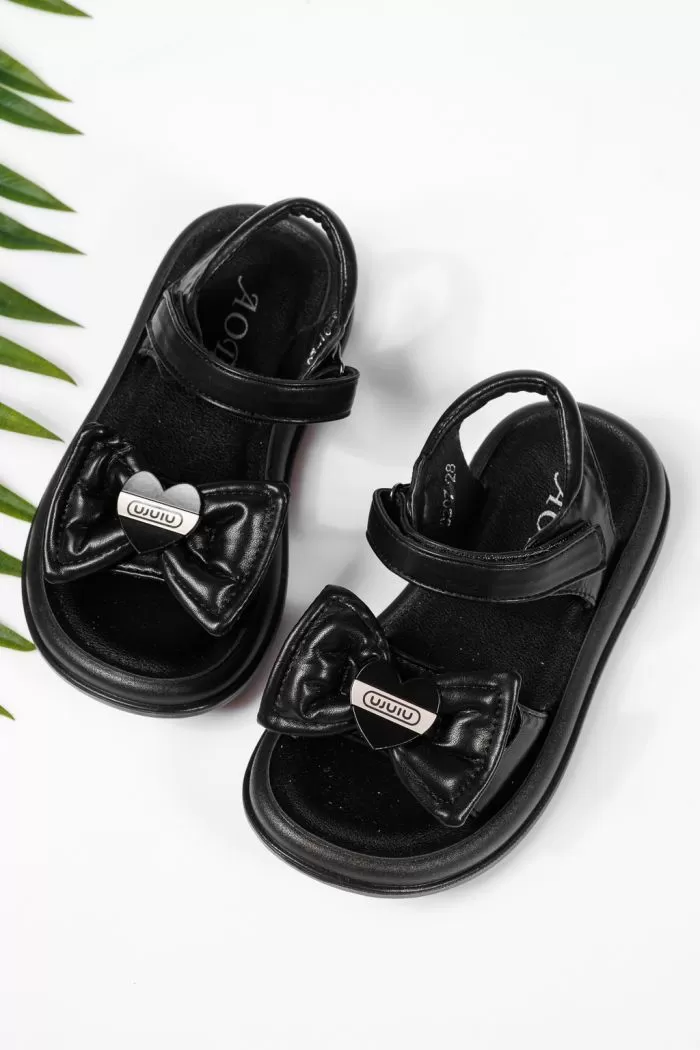 Sandale fete negre din piele ecologica Anemona2 #22214