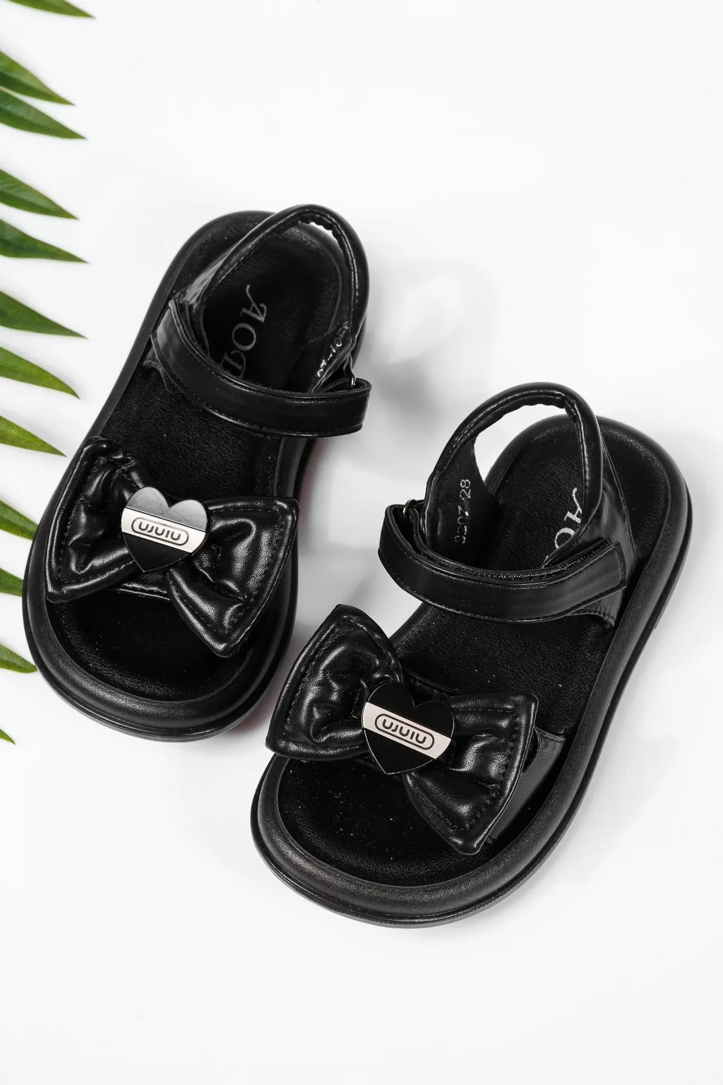 Sandale fete negre din piele ecologica Anemona2 #22214