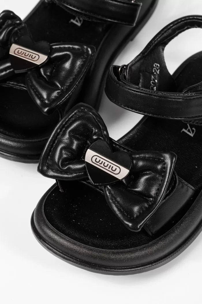 Sandale fete negre din piele ecologica Anemona2 #22214