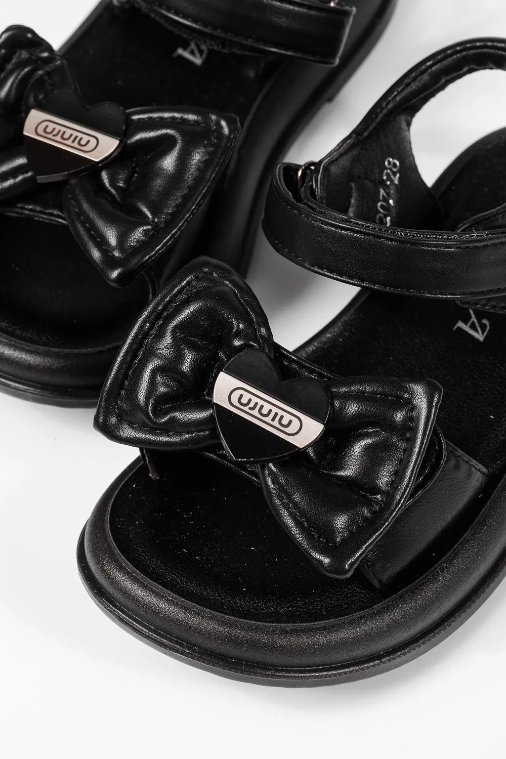 Sandale fete negre din piele ecologica Anemona2 #22214