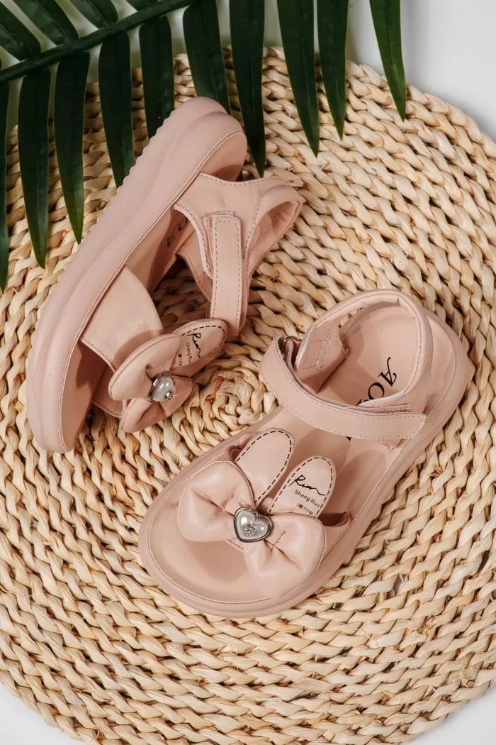 Sandale fete roz din piele ecologica Cate #22225