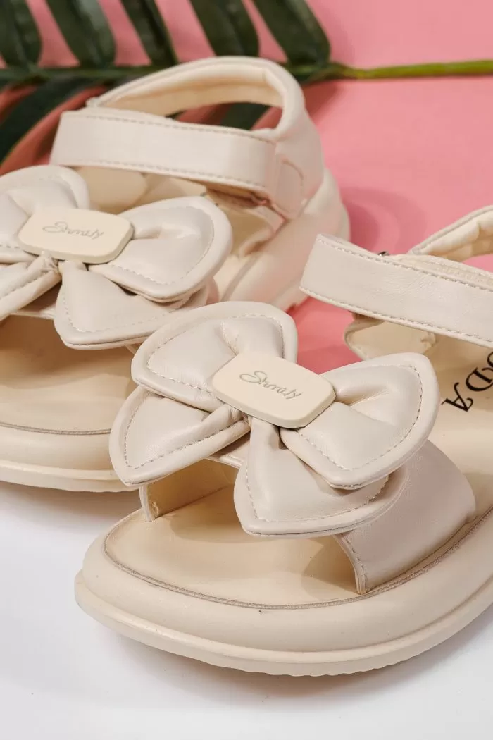 Sandale fete bej din piele ecologica Christine #22230