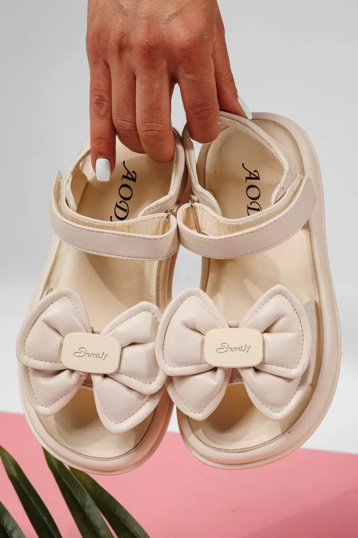 Sandale fete bej din piele ecologica Christine #22230