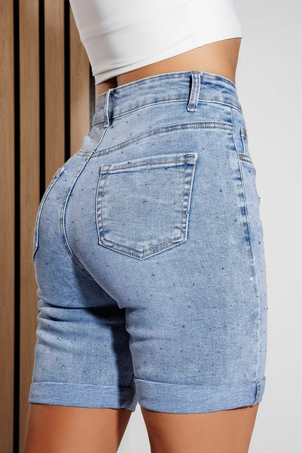 Blugi Scurti Dama Aimee Albastri #A1010