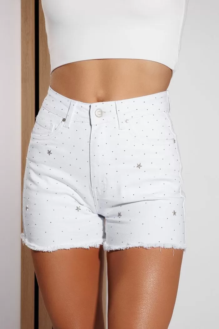 Blugi Scurti Dama Hannah Albi #A1042