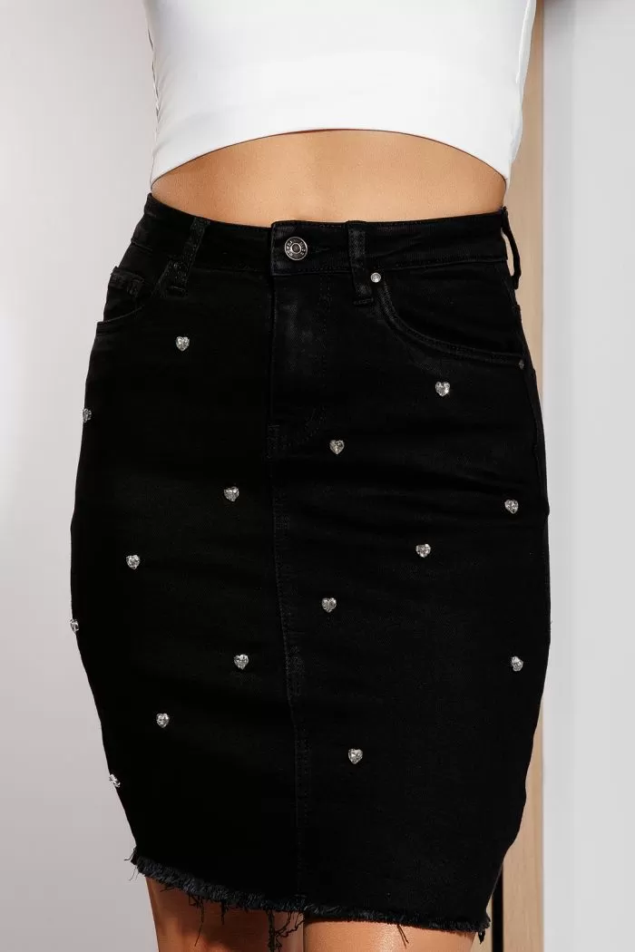 Fusta Scurta Dama Din Blug Jimena Neagra #A1047