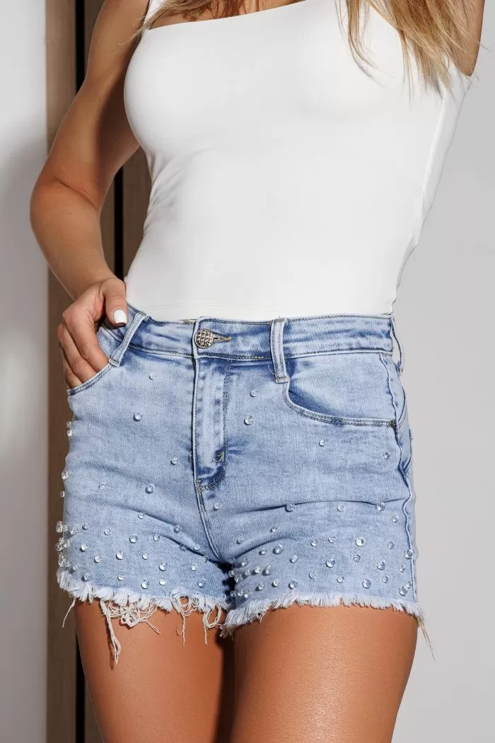Blugi Scurti Dama Karina Albastri #A1071