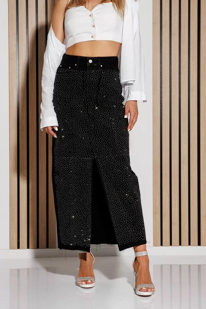 Fusta Lunga Dama Din Blug Paola Neagra #A1080