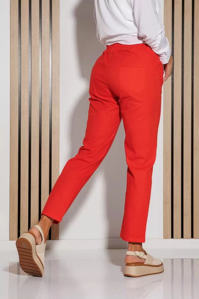 Pantaloni De Vara Dama Julia Portocalii #A1084