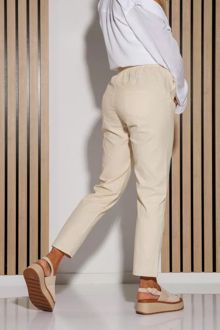 Pantaloni De Vara Dama Julia Bej #A1088