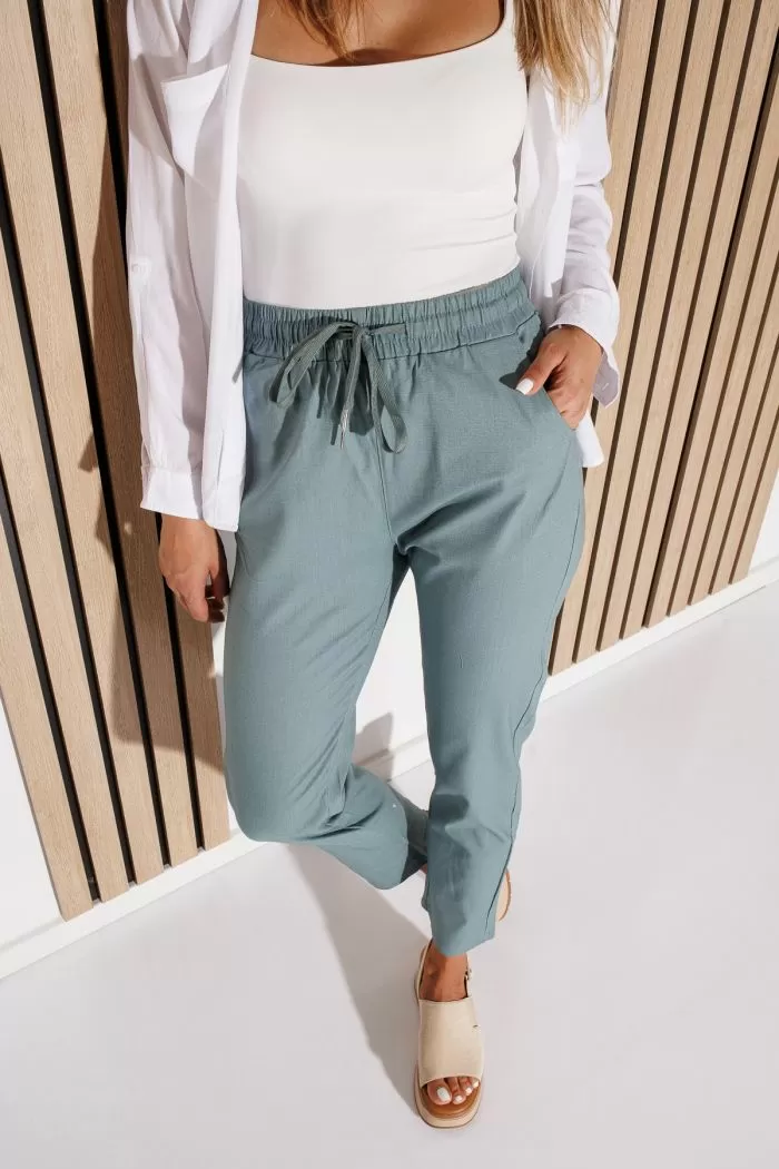 Pantaloni De Vara Dama Julia Mint #A1090