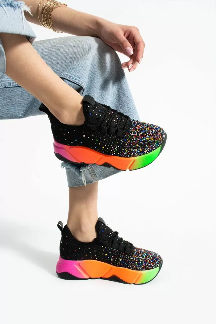 Adidasi dama multicolor din material textil Maria #22330