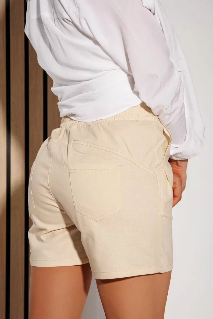 Pantaloni De Vara Scurti Dama Lissa Bej #A1130