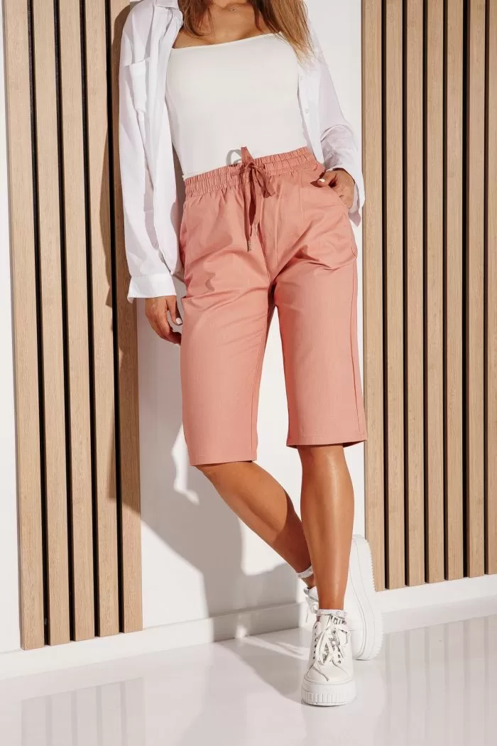 Pantaloni De Vara Trei Sferturi Dama Lissa2 Roz #A1136