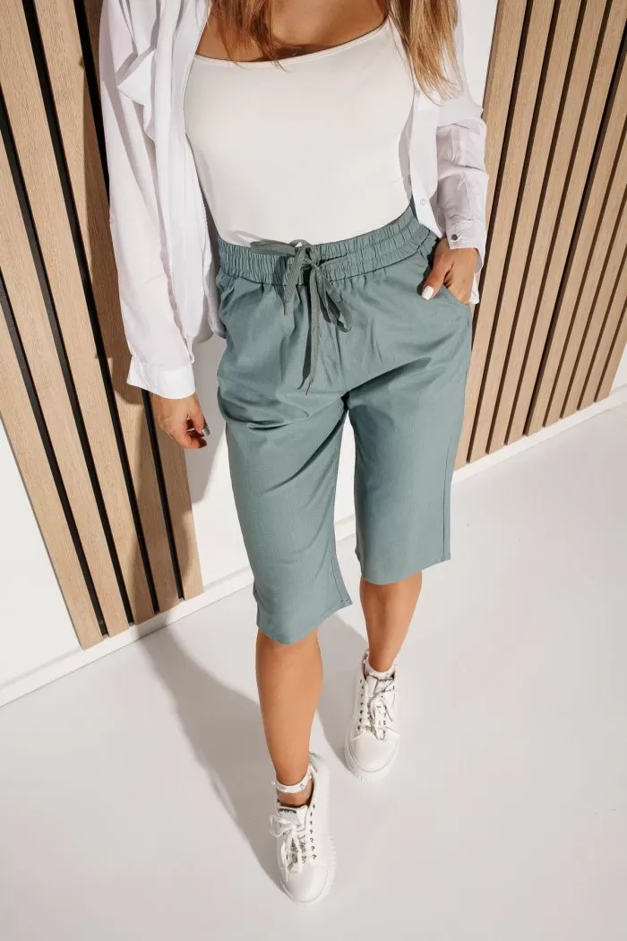Pantaloni De Vara Trei Sferturi  Dama Lissa2 Verzi #A1137