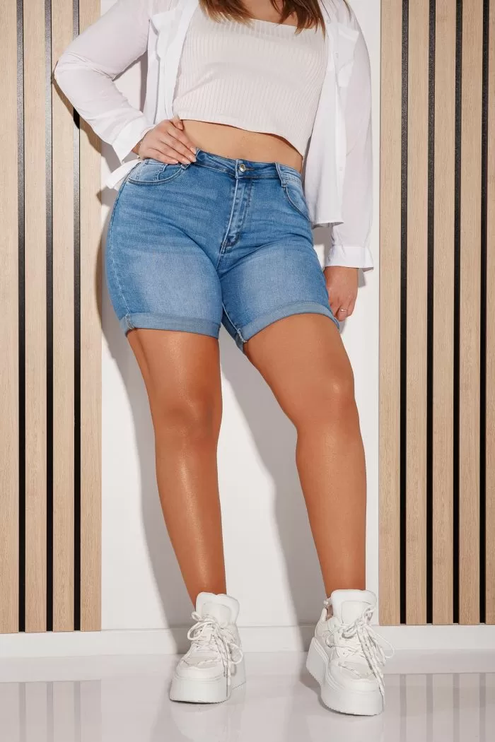 Blugi Scurti Batal Dama Pamela Albastri #A1151
