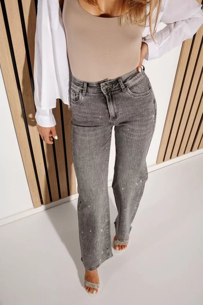 Blugi Evazati Dama Raisa Gri #A1160