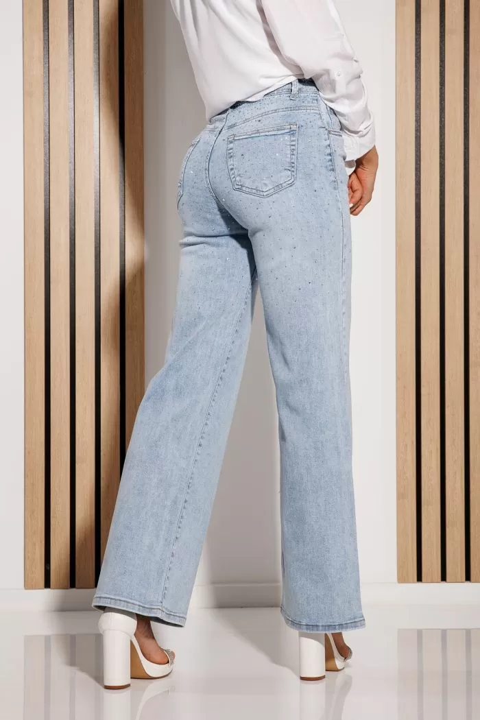 Blugi Evazati Dama Monica Albastri #A1163