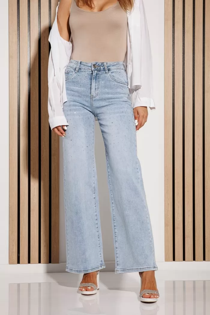 Blugi Evazati Dama Monica Albastri #A1163