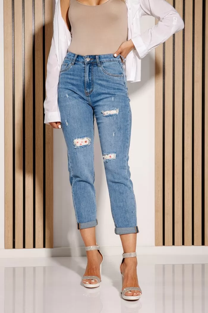 Blugi Baggy Fit Dama Aylani Albastri #A1165
