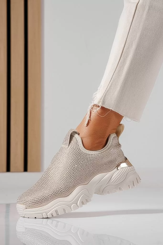 Adidasi dama bej din material textil Anca #22490