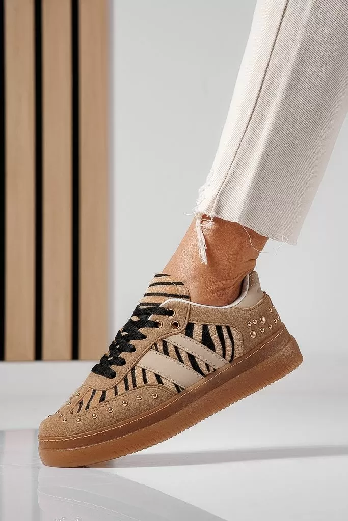 Adidasi dama khaki din piele ecologica intoarsa Clara #22491