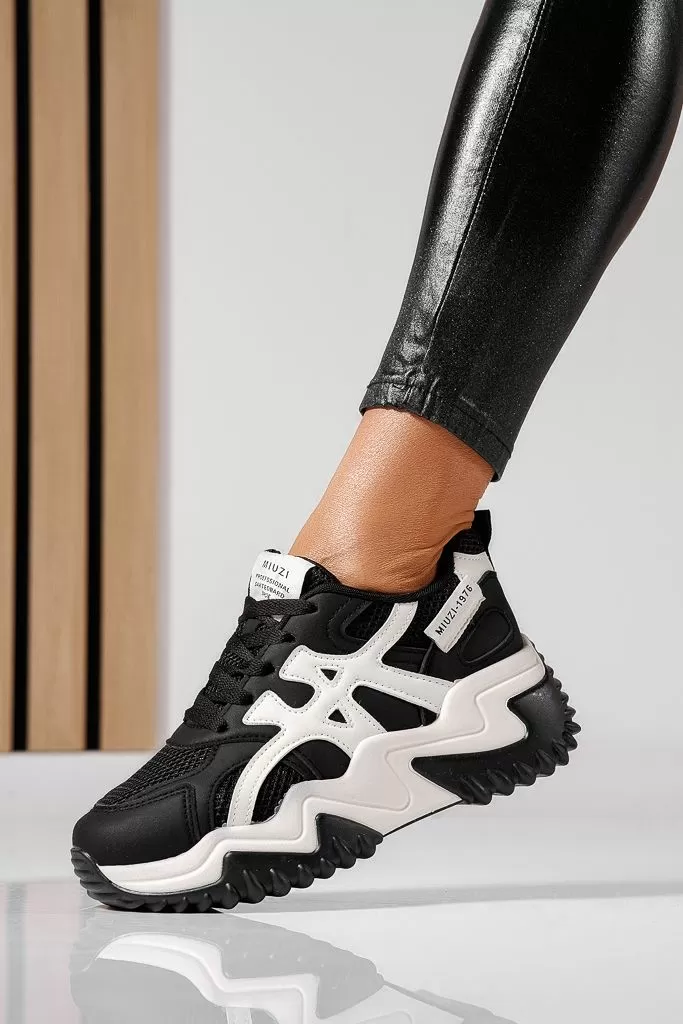 Adidasi dama negri din piele ecologica Aurora #22498