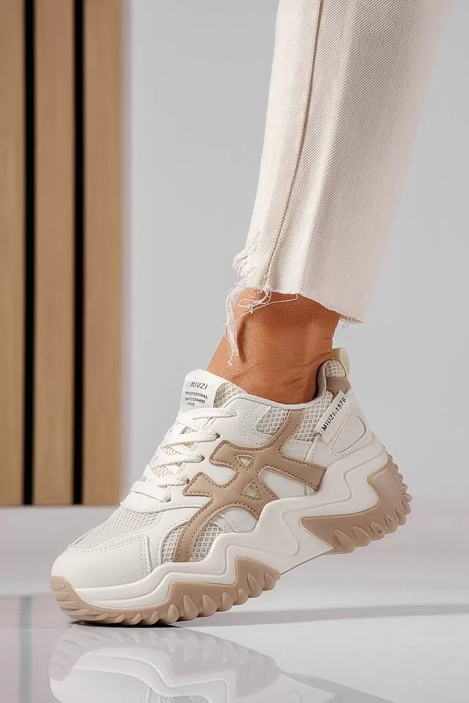 Adidasi dama khaki din piele ecologica Aurora #22500