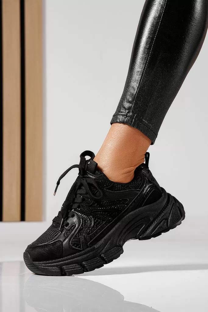 Adidasi dama negri din piele ecologica Aria #22503