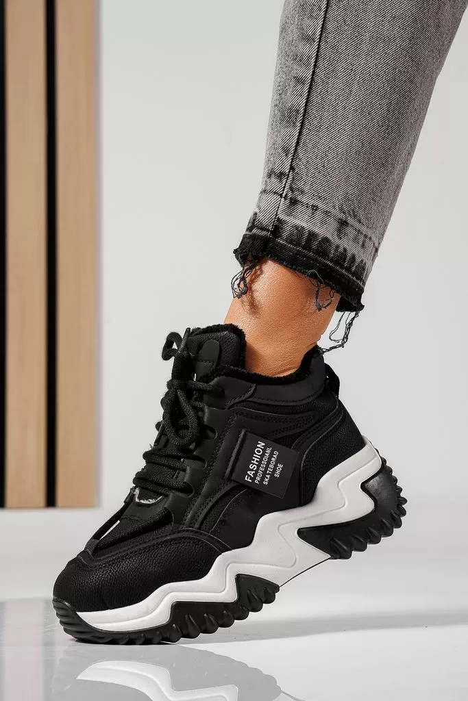 Adidasi dama imblaniti negri din piele ecologica Chiara #22512