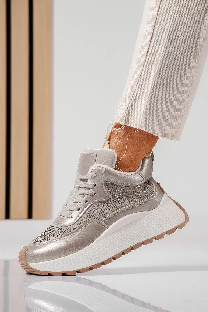 Adidasi dama imblaniti gri din piele ecologica Chiara #22517