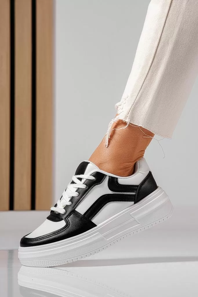 Adidasi dama albi din piele ecologica Adrianne #22524