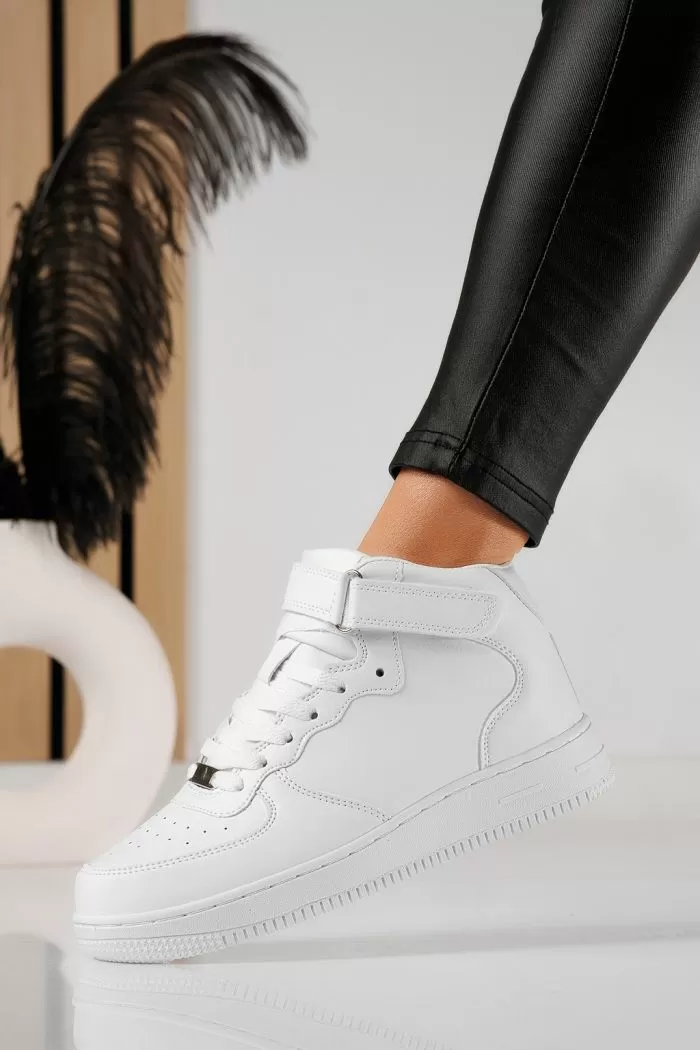 Adidasi dama albi din piele ecologica Corina #22718