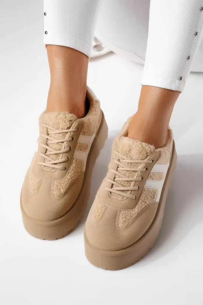 Adidasi dama vatuiti khaki din piele ecologica intoarsa Lale #23038