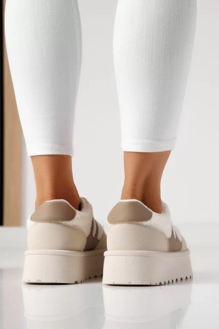 Adidasi dama vatuiti bej din piele ecologica intoarsa Lale #23040