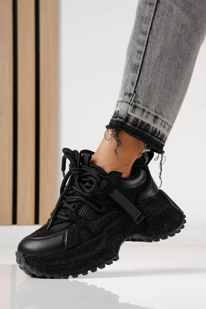 Adidasi dama negri din material textil Cezara #24054