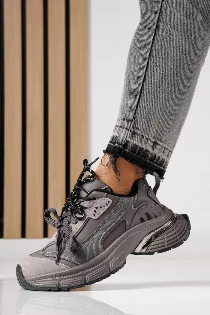 Adidasi dama mov din piele ecologica Denisa #24072