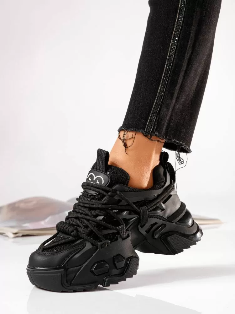 Adidasi dama negri din material textil Eva #24082